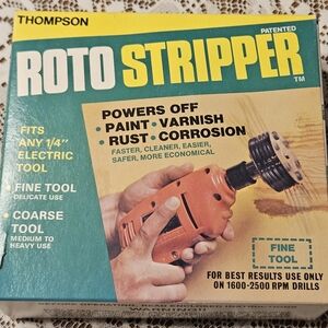 1978 UNUSED THOMPSON ROTO STRIPPER W/ ORIGINAL BOX VINTAGE DIY DRILL ATTACHMENT